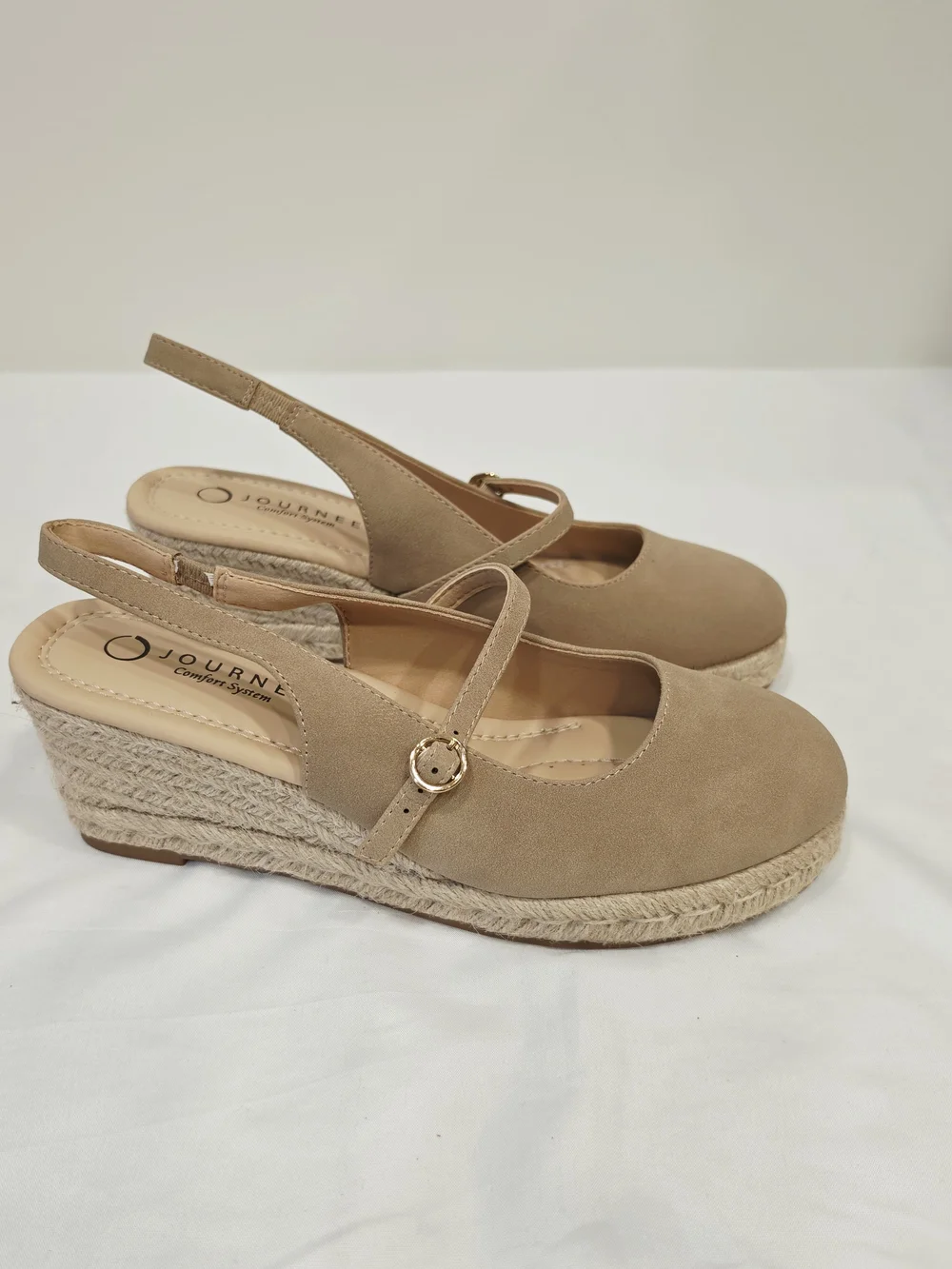 Journee Collection Asmyna Sand Espadrille Wedge Slingback US Size 9
